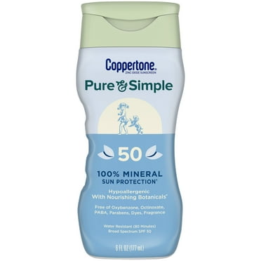 Coppertone Pure and Simple Sunscreen Lotion, SPF 50 Sunscreen Lotion, 6 oz