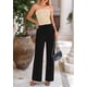 thumbnail image 5 of Conjunto de 2 Piezas para Mujer PRETTYGARDEN Top Corto de Canalé y Pantalones Negros XS, 5 of 8