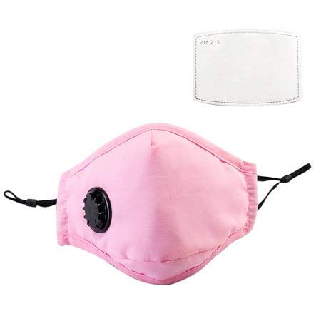 Activated Carbon Filters Pads Reusable Washable Face Mask with Breath Valve 