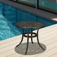 thumbnail image 3 of 23.6inch Phoenix Table Round Garden Cast Aluminum Table Bronze, 3 of 14