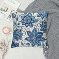 thumbnail image 2 of Ullo0ord Floral Pillow Covers Inch Set of Blue line Flower Decorative White Throw Pillows Pillowcase Decor for Outdoor Couch Chair Home Couch 12x12in, 2 of 5