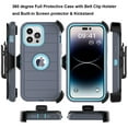 thumbnail image 4 of Ebizware for iphone 14 Pro Phone Case with [Belt Clip Holster] Kickstand Cover Military Grade Drop Protection Shockproof Heavy Duty Defender Case for iphone 14 Pro 6.1" - Gray/Mint, 4 of 8