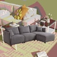 thumbnail image 5 of Modern Minimalist Corduroy Sofa for Living Room (106"L x 33.4'W x 33.4'H), with 2 Comfort Cushions & USB/C Charging Ports, 5 of 22