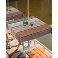 thumbnail image 2 of Fsddascl Farmhouse Brown Grey Outdoor Tablecloth - 54x54 Inch Square Dining Table Cover, Country Vintage Wooden Waterproof Outdoor Table Cloth with Umbrella Hole & Zipper for Picnic/Patio/Party, 2 of 7