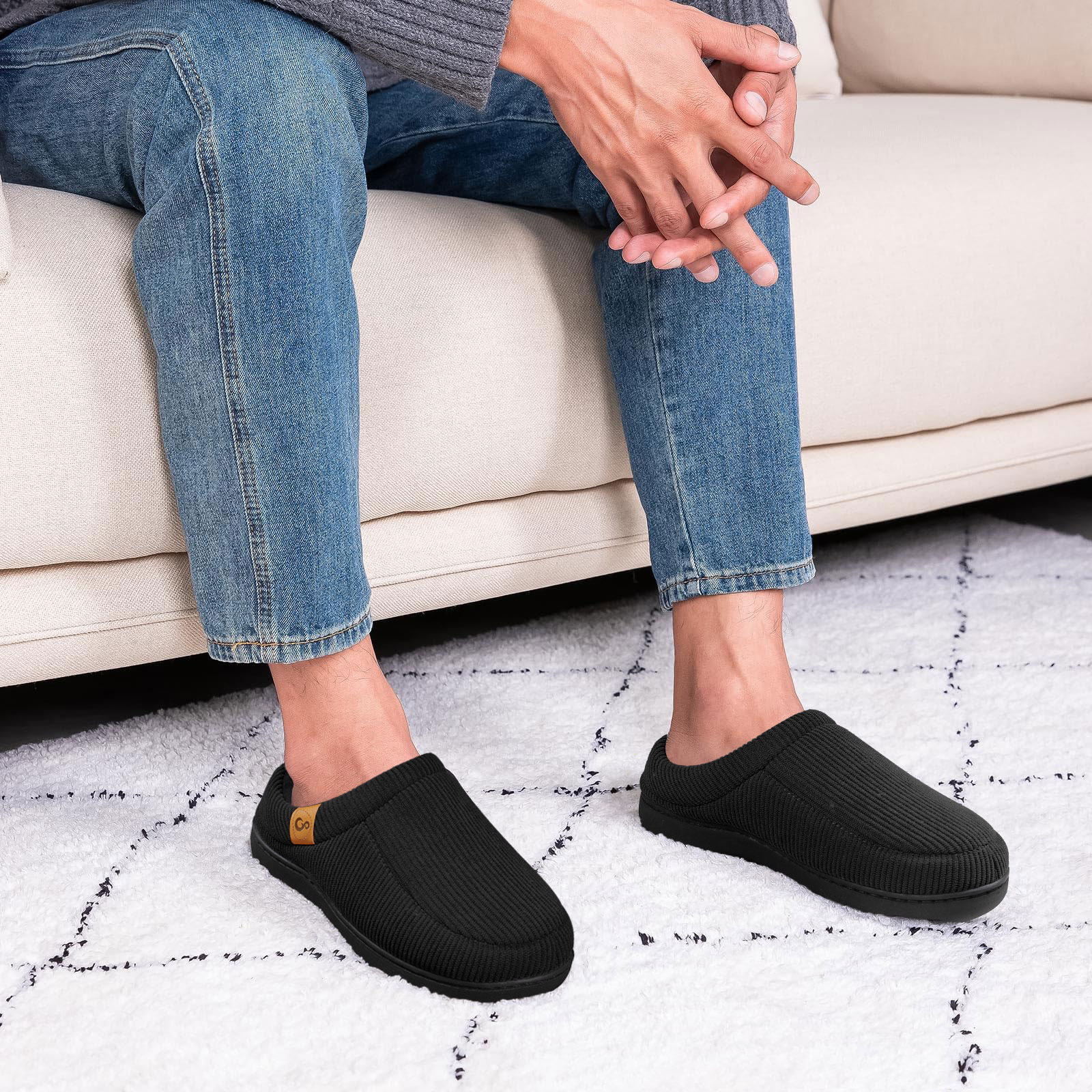 Ecetana Men's Moccasin Slippers with Memory Foam photo 5