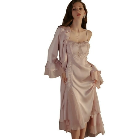 Sexy lingerie with chest cushion  suspender  nightgown with open collar and lace up  home set