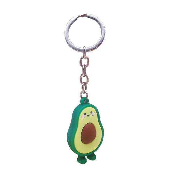 Llavero Aguacate - Llavero Lindo Forma De Fruta Aguacate- Accesorio Cute Keychain De Moda Perfecto Regalo, Verde, Amarilo Y Café, Chica