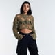 thumbnail image 4 of Top corto de punto para mujer, blusa holgada de verano con cuello redondo y manga larga, blusa calada para mujer OD verde M, 4 of 8