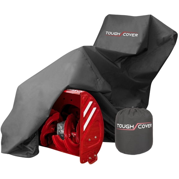 Tough Cover 60" x 33" x 45" Black Snow Blower Cover with Secure Drawstring and Carrying Bag