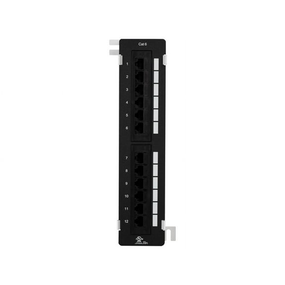 Monoprice 12-port Vertical Cat6 Mini Patch Panel With Screws, UL Listed, 110 Type (568A/B Compatible)