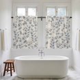 thumbnail image 4 of Navy Blue Leaves Kitchen Curtain for Berdoom Living Room Cafe 45 Inch Length, Vintage Summer Botanical Farmhouse Rustic Tiers Curtains Light Filtering Drapes Window Treatment 2 Panels 52"Wx45"L, 4 of 8