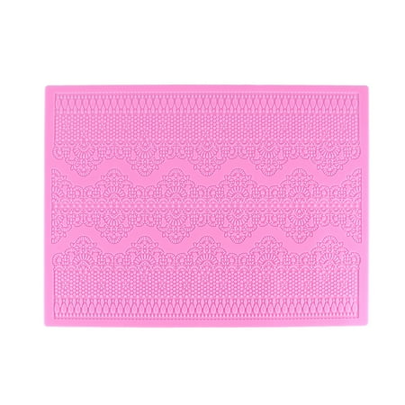 

Cake Mold Silicone Embossing Cake Mat Textured Lace Silicone Cake Pad Mould (Pink)
