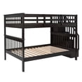 thumbnail image 6 of DEALTOPS Full-Over-Full Bunk Bed with Storage and Stairway for Bedroom, Dorm, Wood Bunk Bed, Espresso, 6 of 9