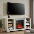 thumbnail image 2 of Tcbosik TV Stand with 18" Fireplace Insert, 58" Farmhouse Entertainment Center with Adjustable Shelves for TVs up to 65 inch, Media Console for Living Room, White, 2 of 8
