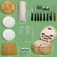 thumbnail image 2 of Heart Wicker Picnic Basket for 2 Person Set with Blanket & Bamboo Plate & Cheese Board, Couples Gifts, Wedding Gifts, Engagement Gifts (Y2405), 2 of 7