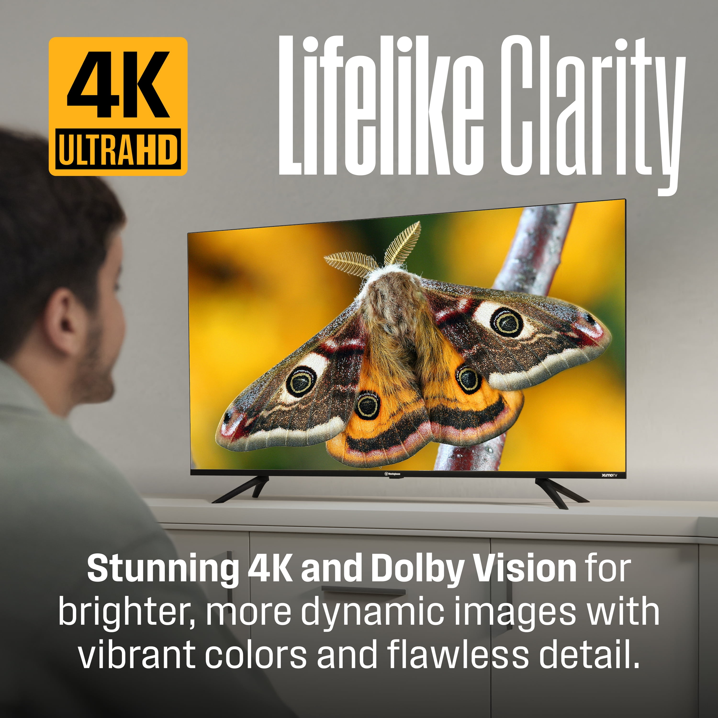 Westinghouse 43" Edgeless 4K UHD Smart TV with Xumo TV, HDR10, Voice Remote, Wifi, Dolby Sound