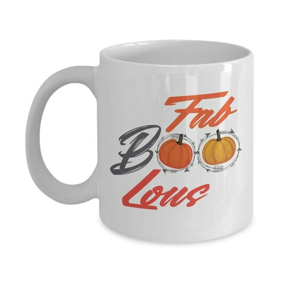 Fab Boo Lous Halloween Pumpkin Pun Ceramic Coffee & Tea Gift Mug, Party Decorations, Favors, Collection, Supplies And Kitchen Accessories
