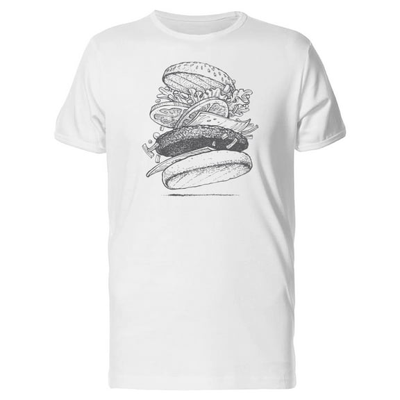 Ingredients Of Burger B&w Tee Men's -Image by Shutterstock