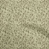 oneOone Cotton Silk Olive Green Fabric Asian Floral Block Dress Material Fabric Print Fabric By The Yard 42 Inch Wide