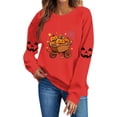 thumbnail image 4 of Enjoytime Halloween Crewneck Sweatshirts Women Pumpkin Graphic Long Sleeve Fall Fashion Casual Pullover Top, 4 of 7