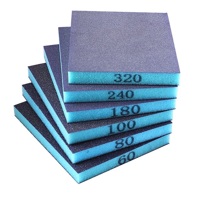 6Pcs Wall Grinding Sponge Sand Block Sandpaper Craft Polished Sand 118X98X12Mm