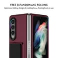 thumbnail image 3 of SaniMore for Samsung Galaxy Z Fold 3 7.6 inch Slim Case, Military Grade Shockproof Hard PC Cover Built-in Invisible Folding Bracket Kickstand Thickened Lens Frame for Samsung Z Fold 3, Winered, 3 of 10