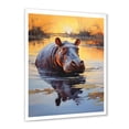 thumbnail image 2 of Designart "The Savanna King Hippo I" Animals Framed Wall Art - Modern Black Hippopotamus Hallway Framed Wall Art Decor, 2 of 6