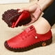 thumbnail image 4 of Zapatillas De deporte De cuero para Mujer, mocasines cómodos sin cordones, zapatos De hilo De coser a mano, zapatos De mamá, 4 of 4