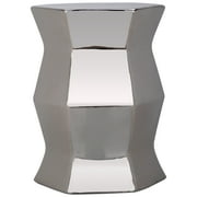 Safavieh Modern Hexagon Indoor/Outdoor Garden Patio Stool, Silver