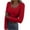 Red, variant on Lenpel Women's Long Sleeve Shirts Trendy Scoop Neck Ribbed Knit Slim Basic Tee Tops Casual Fall Blouses