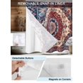 thumbnail image 3 of No Hook Oriental Red Blue Shower Curtain with Snap in Liner Set, Rustic Tribal Patterns Ethnic Bohemian Waterproof Fabric Bathroom Curtains with See Through Top Window, Hotel Style Stall 48 x 72 Inch, 3 of 7