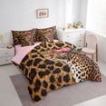 thumbnail image 3 of jejeloiu Safari Animal Cheetah 7-Piece Twin Bedding Sets,Chic Leopard Pattern Bedding Comforter Set,Pink Flower Floral Sheet Sets For Kids,Breathable Home Decor Reversible, 3 of 8