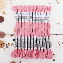 ThreadArt Premium Egyptian Cotton Embroidery Floss - 8.75 Yds - 6 Strand - 12 Skeins - Light Pink No.606