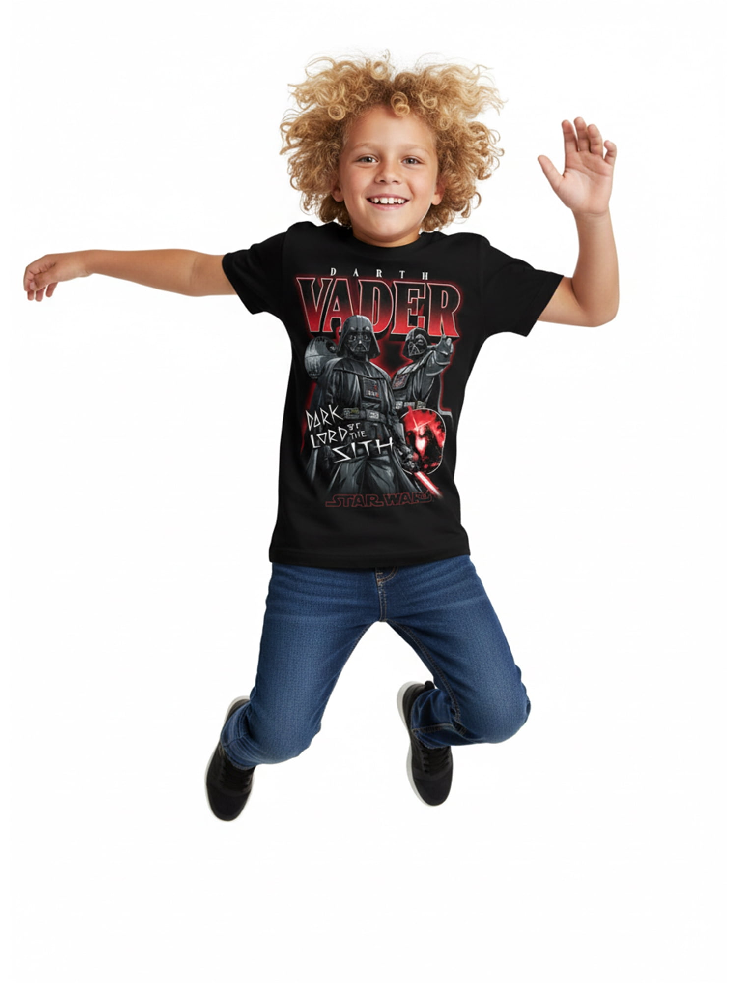 Star Wars Boys Darth Vader Graphic Tee with Short Sleeves, Sizes 4-18