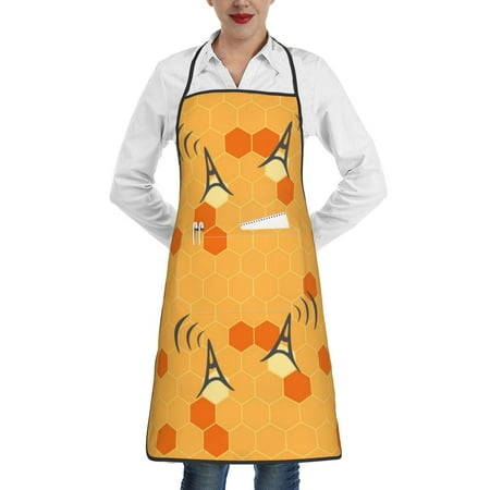 

Matuu Honeycomb for Adjustable Cooking Aprons for Women with Pockets Kitchen Aprons for Men Water and Oil Resistant