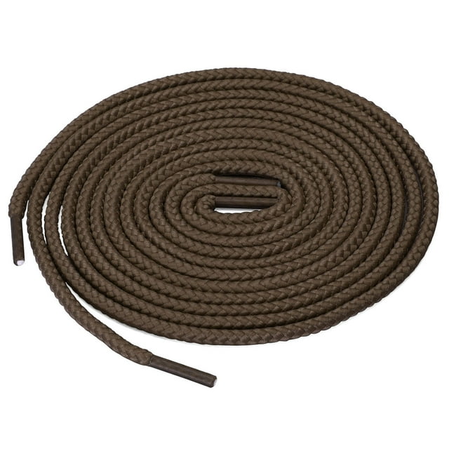 INSPIRE CHIC Unisex Thick Solid Color Round Shoelaces for Leather Boots Coffee Color 160 cm/63"