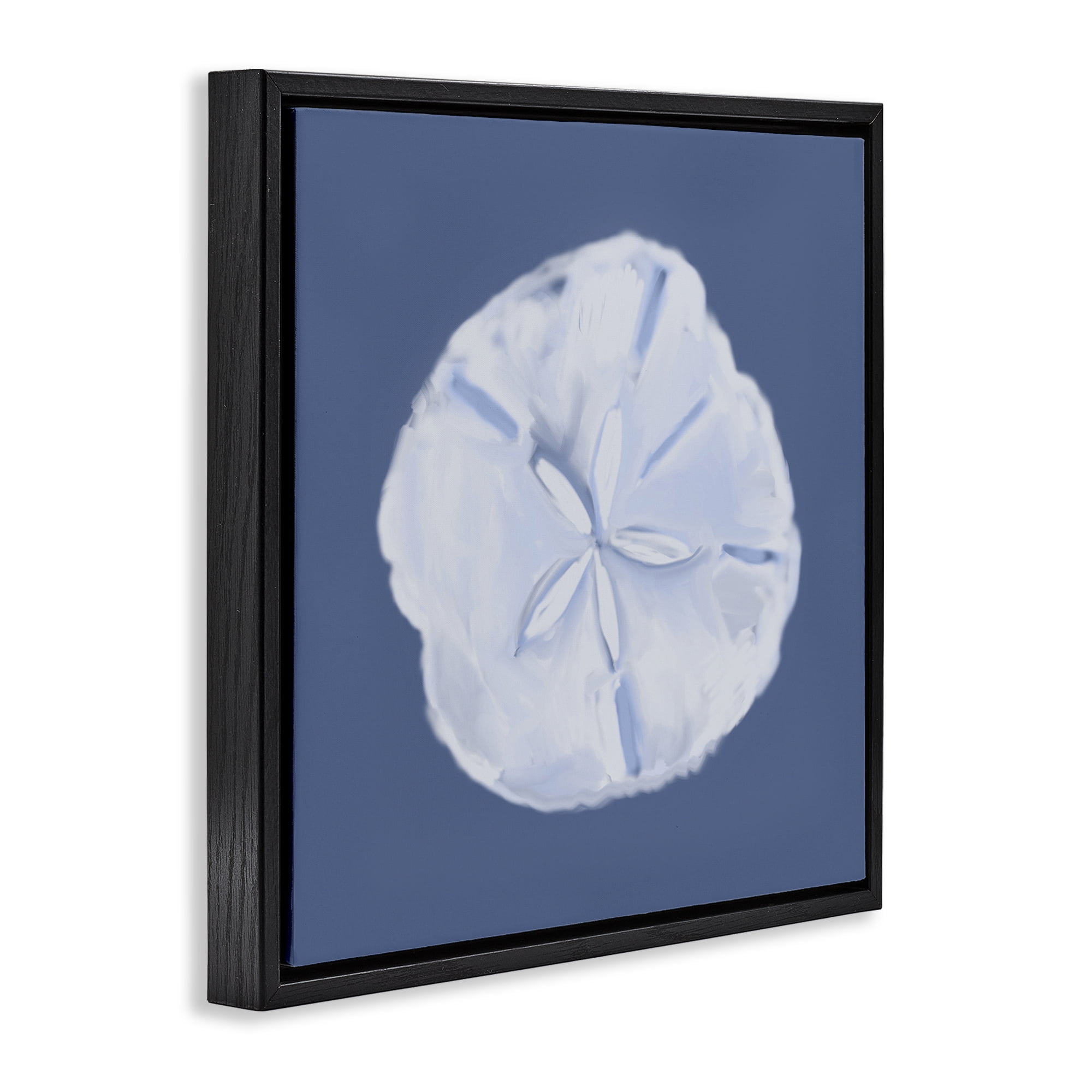 Stupell Industries Blue Nova Sand Dollar Animals & Insects Painting Black Floater Framed Canvas Art Print Wall Art, 25 x 25