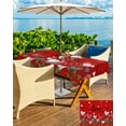 thumbnail image 5 of Fsddascl Valentine Outdoor Tablecloth - 60x102 Inch Rectangle Dining Table Cover, Love Heart Botanical Red Watercolor Waterproof Outdoor Table Cloth with Umbrella Hole & Zipper for Picnic/Patio, 5 of 7