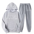 thumbnail image 2 of Fanxing 2025 Clearance Women Men 2 Piece Tracksuit Set Long Sleeve Hoodies Sweatsuits and Sweatpants Outfits Jogger Workout Set M,L,XL,XXL,XXXLGray,M, 2 of 5