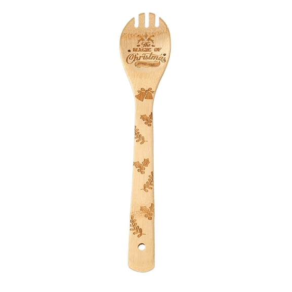 Christmas Wooden Spoons Wooden Utensil Includes Spatulas & Spoons, Heat-Resistant, Eco-Friendly Kitchen Utensils for Non-Stick Cookware (B)