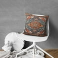 thumbnail image 5 of Boho Ethnic Design Decorative Linen Orange Carpet Pattern Farmhouse Throw Pillow Covers 18 X 18 Inch, Set Of 2, Linen Study Sofa Cushion Cover Indoor Living Room Home Decor, 5 of 7