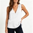 thumbnail image 5 of WRFWUL Womens Cotton Linen Tank Tops Deep V Neck Sleeveless Pleated Vest Loose Fit Solid Summer Casual Tank Shirts, 5 of 7