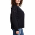 thumbnail image 3 of Gloria Vanderbilt Women's Size XXL, Pullover Sweatshirt with Lace Detail, Black, 3 of 5