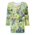 thumbnail image 5 of Fiudx Ropa de Mujer Blusa de Manga 3/4 a La Moda para Mujer, Camiseta Estampada, Top Informal, 5 of 5