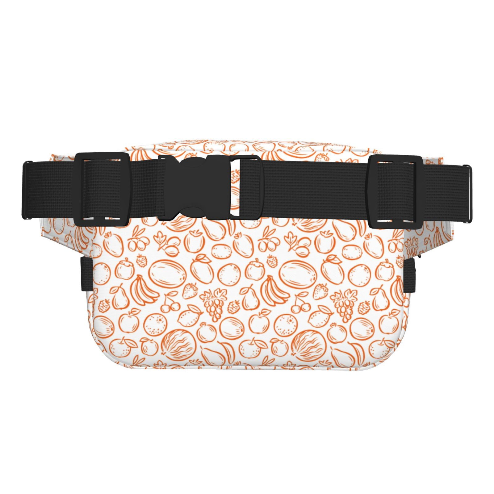Fuzoiu Simple Fruit Print Unisex Square Double Layer Waist Bag,Crossbody Fanny Pack Travel Workout Accessory