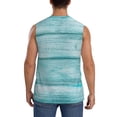 thumbnail image 4 of Balery Teal Turquoise Wood Camisetas sin mangas para hombre, absorbe la humedad y protege contra el mal olor.-XX-Large, 4 of 7