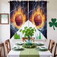 thumbnail image 4 of Swag Curtains Valances for Windows, Basketball on Fire Short Kitchen Window Curtains Over Sink, Water And Lightning Cafe Curtains Panel Set Of 2,Rod Pocket, 36 Inches Length, 4 of 9