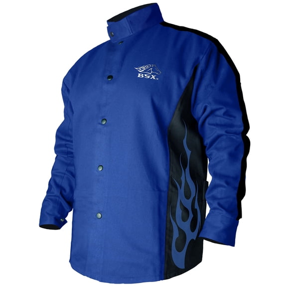 Black Stallion Welding Jacket 9Oz Royal Blue Fr Cotton Large