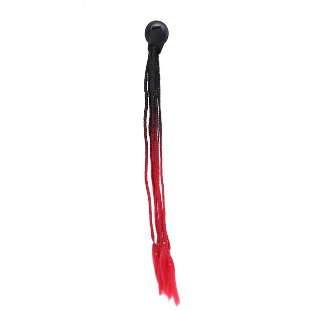 Casco Trenzas Ventosa Estilo Punk Casco De Motocicleta Coletas Cola De Caballo Color Degradado Negro Rojo