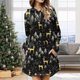 thumbnail image 2 of Sudaderas con capucha de Navidad para mujer Otoño Invierno Estampado de Navidad Costura a cuadros Sudadera con capucha con bolsillos Pompotops gfhjh13459, 2 of 8